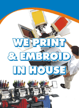 We print and embroider in-house